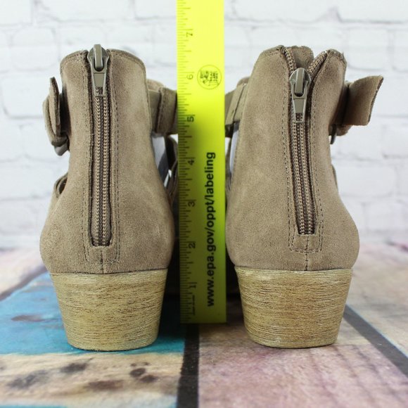 Sole Society Brigitte Brown Suede Back Zip Stacked Heel Ankle Boots US 10 - Picture 9 of 10